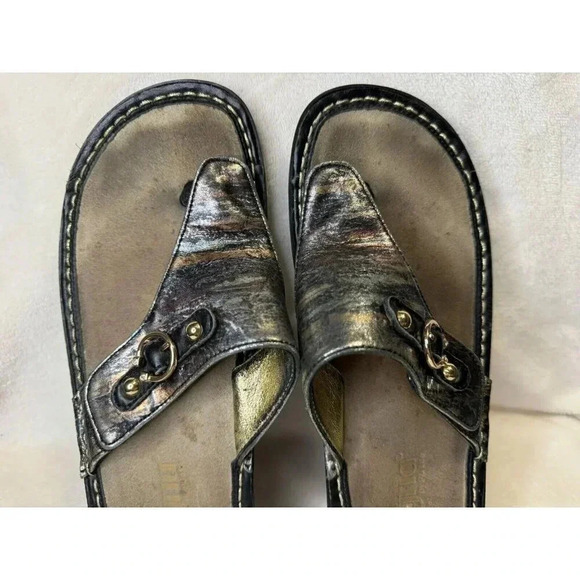 ALEGRIA Vanessa Flip Flops Thong Sandals Womens US 7.5 EU 38 Metallic Casual - Picture 4 of 8